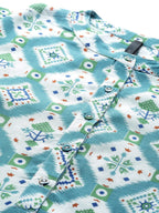 HERE&NOW Women Blue & White Ethnic Motifs Print Kurta | Grocsy