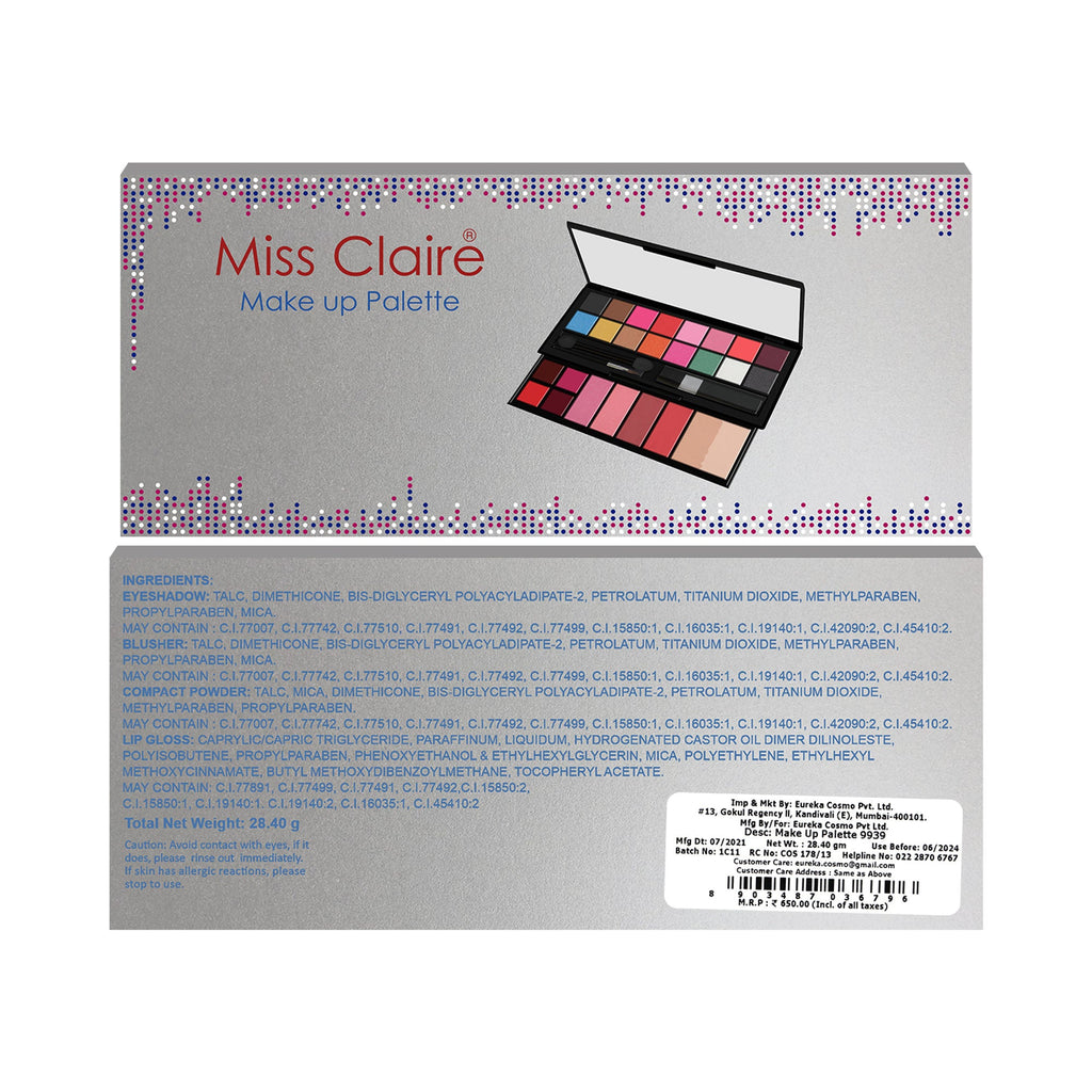 Miss Claire Makeup Palette 9939 | Grocsy