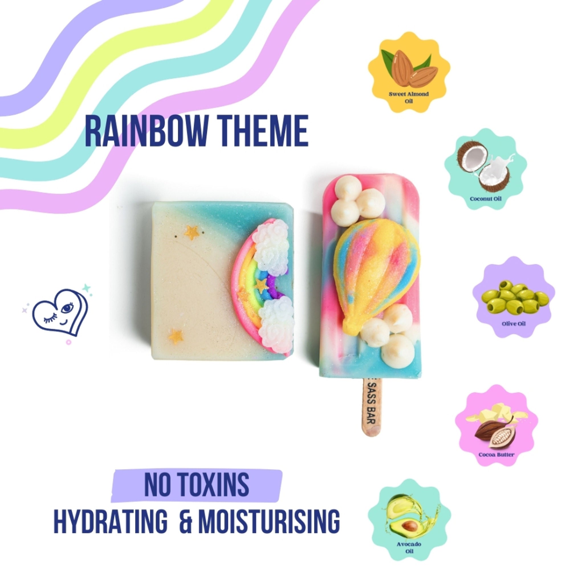 The Sass Bar Hot Air Balloon + Rainbow Soap - Combo | Grocsy