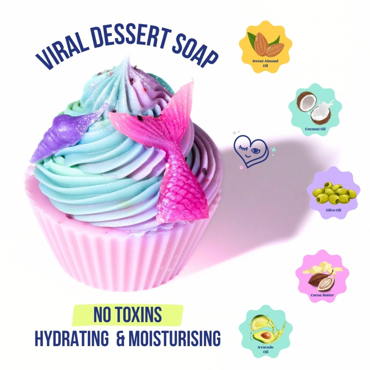 The Sass Bar Mermaid Lagoon Cupcake Soap | Grocsy