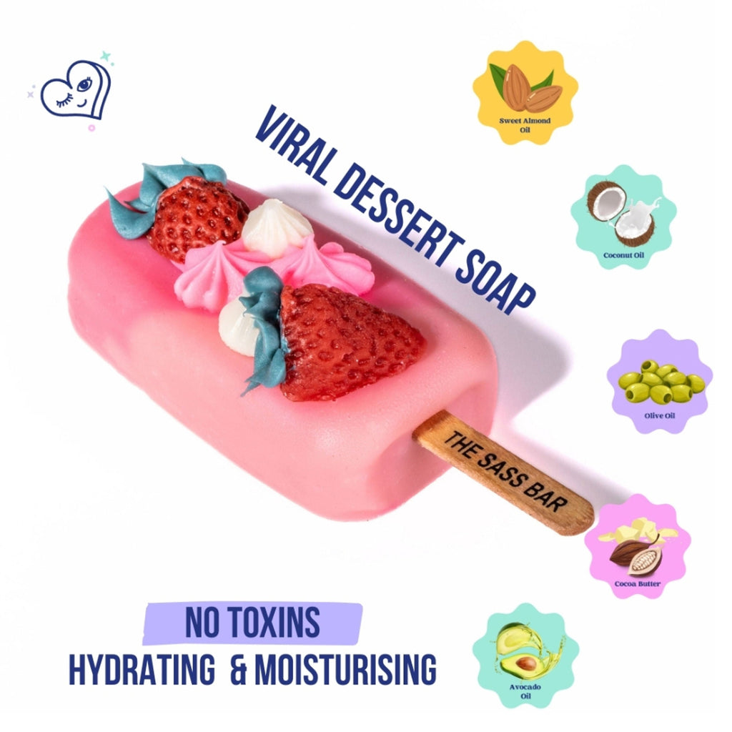 The Sass Bar Strawberries N' Cream Popsicle Soap | Grocsy