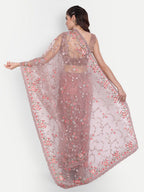 kasee Floral Sequinned Net Saree | Grocsy