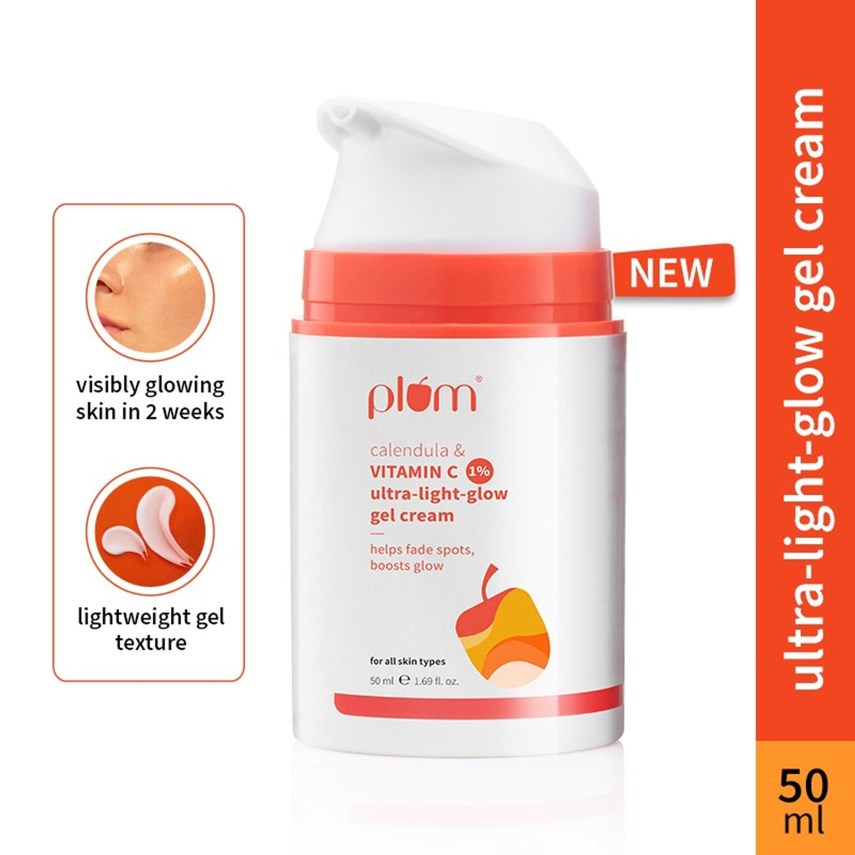 Plum 1% Vitamin C Ultra-Light-Glow Boosting Gel Cream | Grocsy