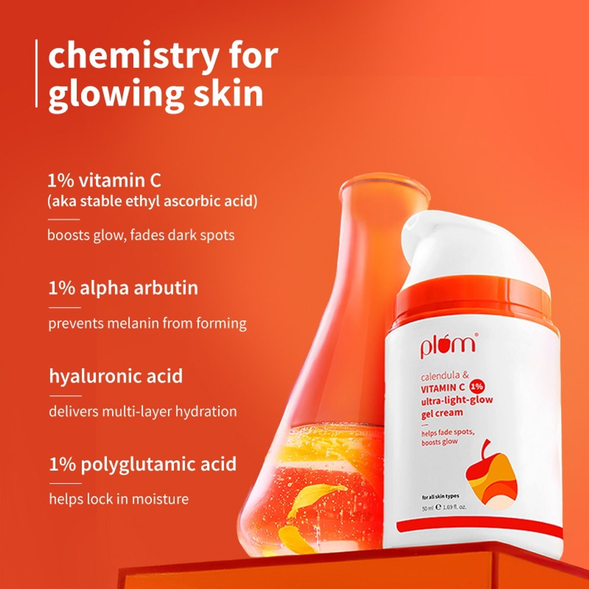 Plum 1% Vitamin C Ultra-Light-Glow Boosting Gel Cream | Grocsy