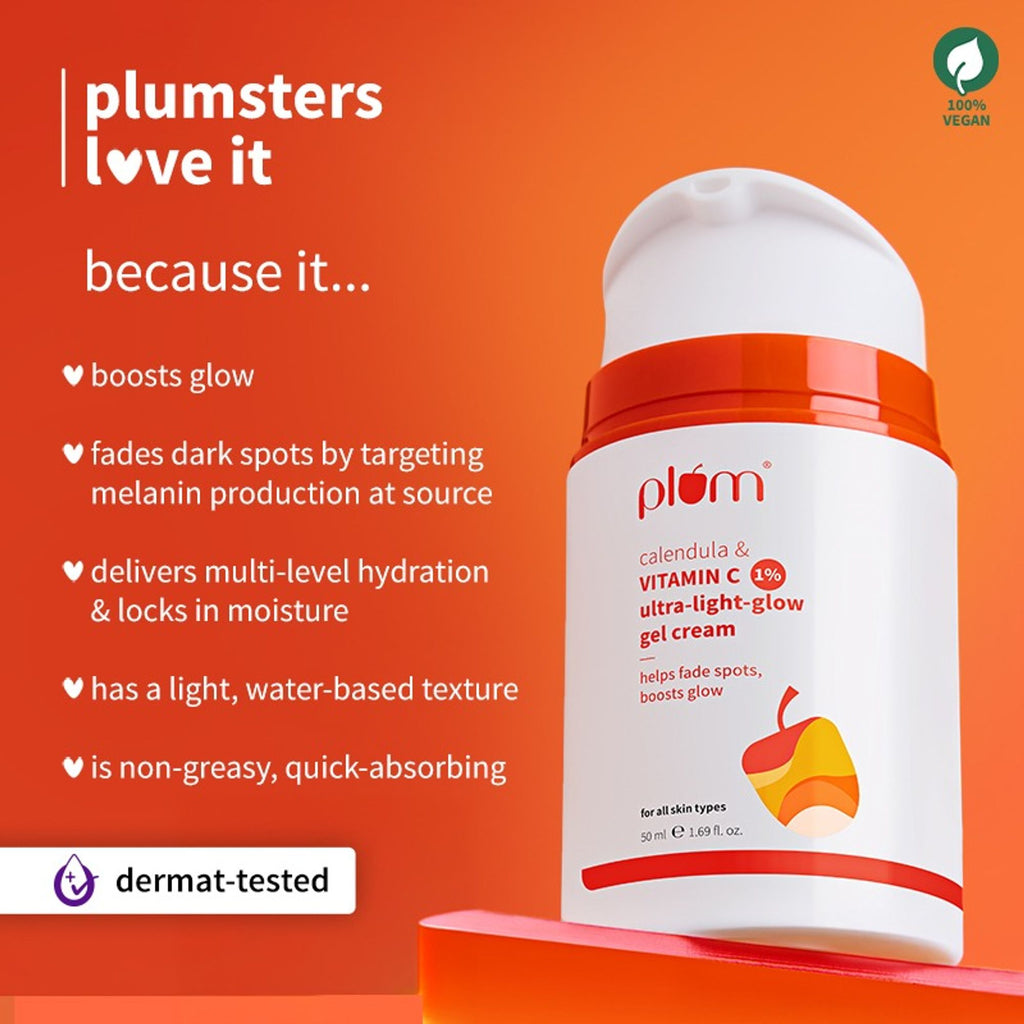 Plum 1% Vitamin C Ultra-Light-Glow Boosting Gel Cream | Grocsy