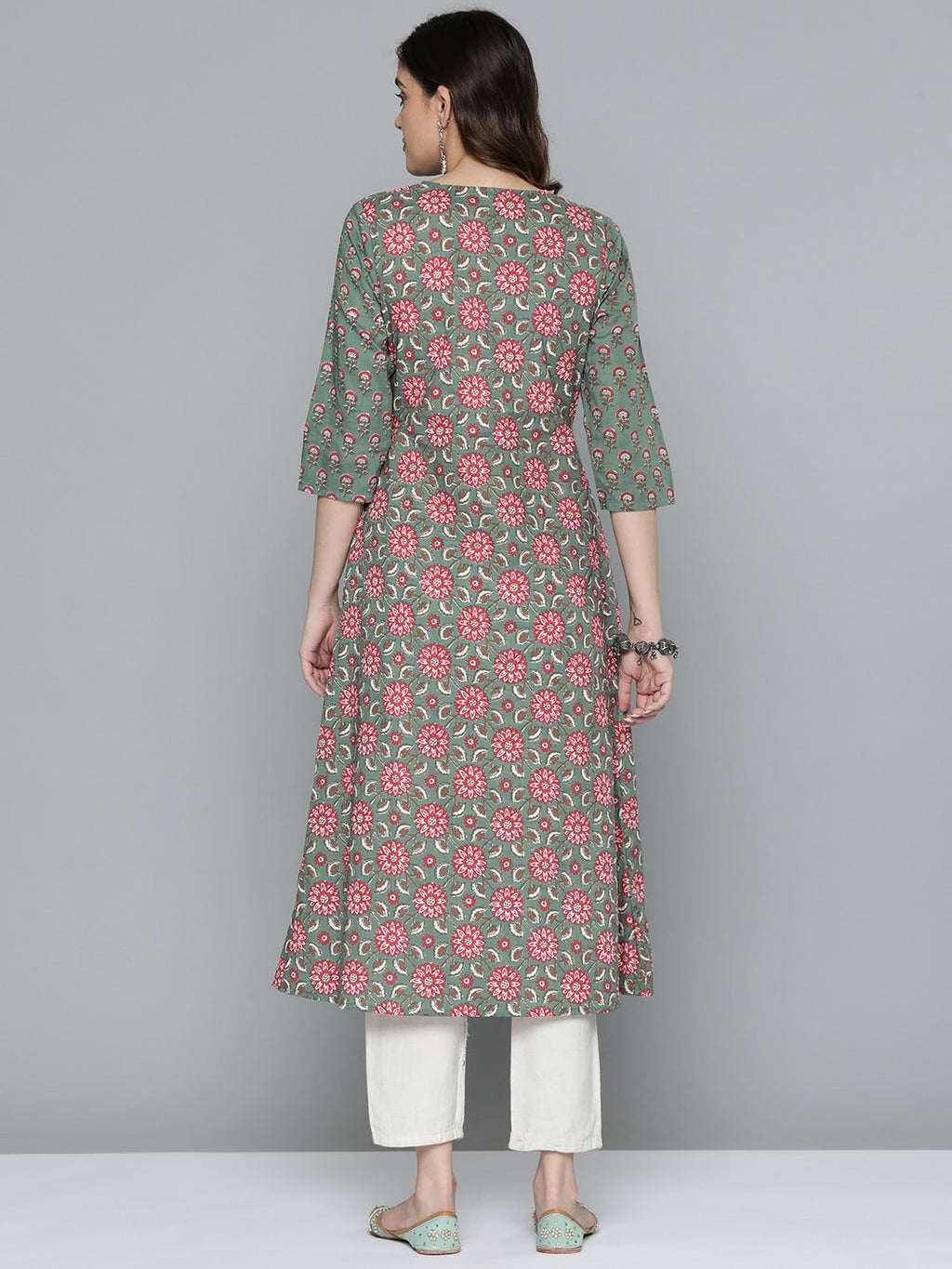 HERE&NOW Pure Cotton Ethnic Motifs Printed Kurta | Grocsy