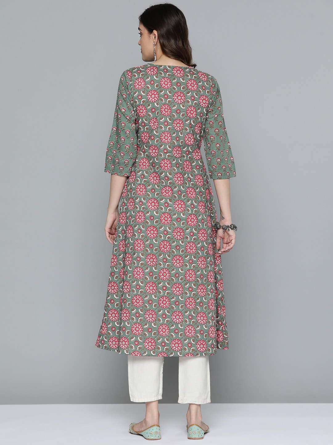 HERE&NOW Pure Cotton Ethnic Motifs Printed Kurta | Grocsy