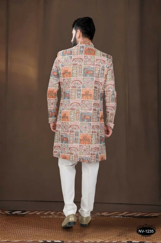 Joban Fashion Men's Base Pink(Multi Colours) Georgette Kurta with Pyjama | Grocsy