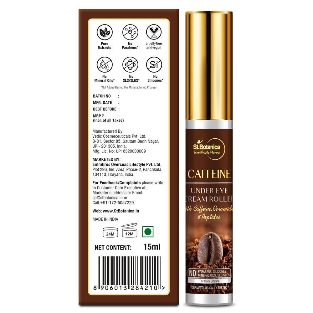 St.Botanica Caffeine Under Eye Cream Roller | Grocsy