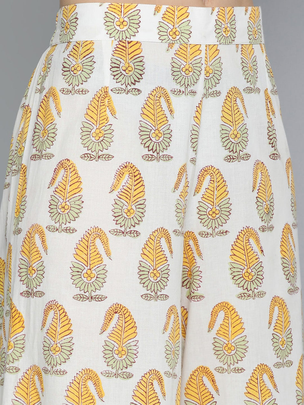 HERE&NOW Floral Printed Regular Pure Cotton Kurta with Palazzos & With Dupatta | Grocsy