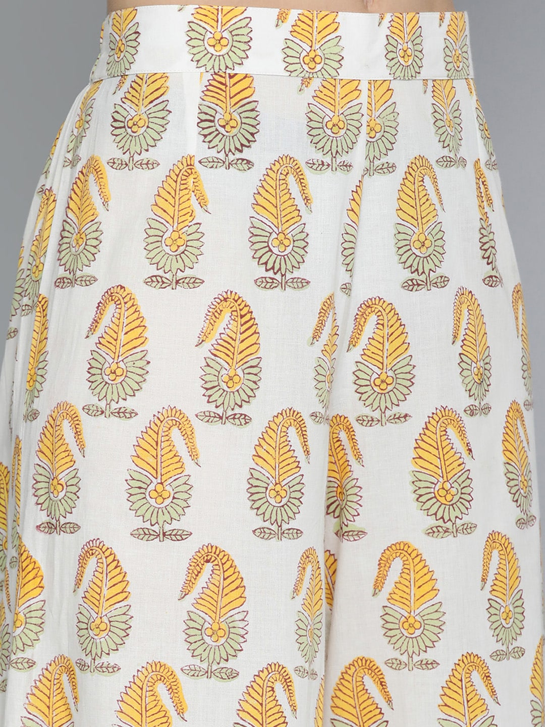 HERE&NOW Floral Printed Regular Pure Cotton Kurta with Palazzos & With Dupatta | Grocsy
