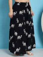 TAG 7 Printed Pure Cotton Flared Palazzo | Grocsy