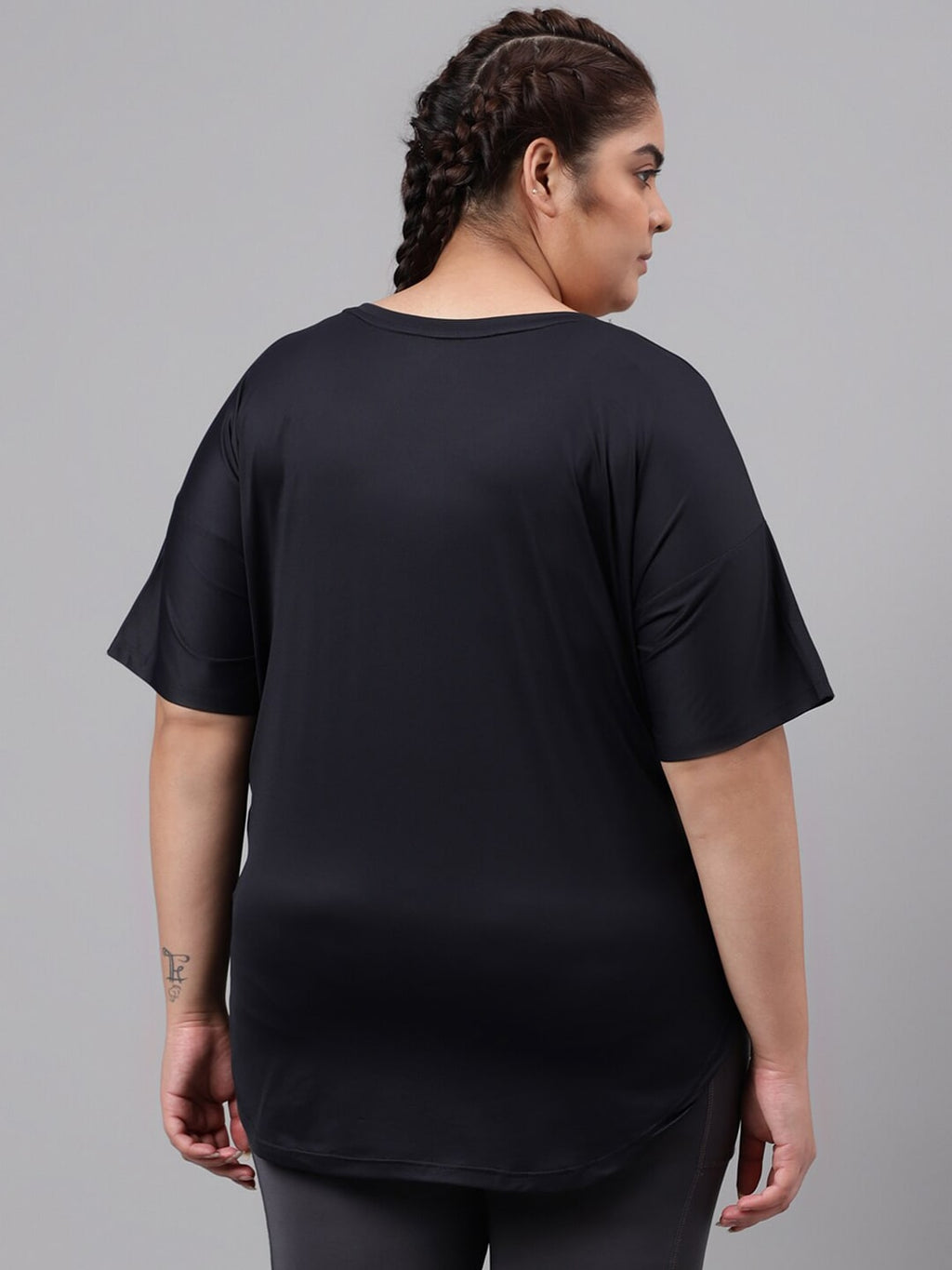 MKH Plus Size Typography Printed Relaxed Fit Dri FIT T-shirt | Grocsy