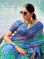 Tikhi Imli Bandhani Gotta Patti Georgette Saree | Grocsy