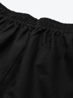 TAG 7 Women Black Solid Hem Design Straight Palazzos | Grocsy