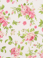 SEJ by Nisha Gupta White & Pink Floral 144 TC Cotton 1 King Bedsheet with 2 Pillow Covers | Grocsy