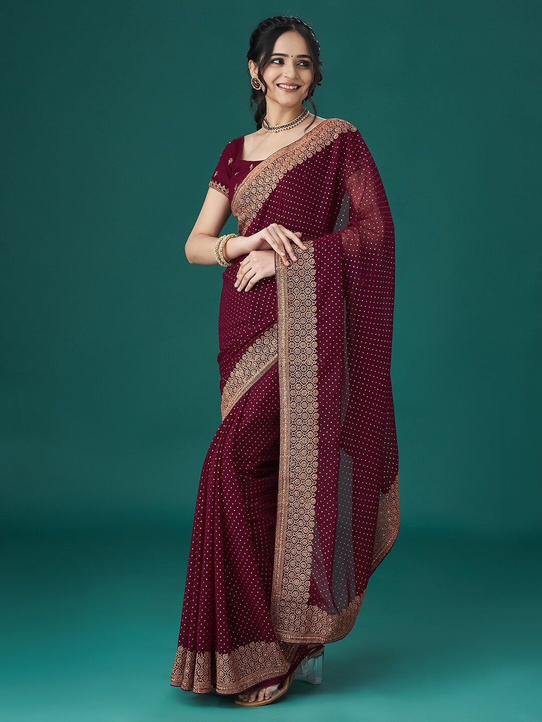kasee Embroidered Polka Dots Sarees | Grocsy