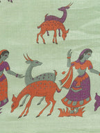 Saree Mall Green & Purple Ethnic Motifs Print Bhagalpuri Saree | Grocsy