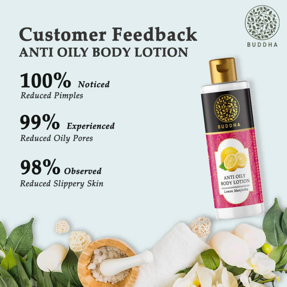 Buddha Natural Anti Oily Body Lotion - Helps To Balance The Skin's Natural Oil Levels | Grocsy