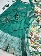 Teeya Creation New Latest Trendy Stylish Lehenga Choli Set - Teal | Grocsy
