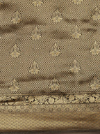 Saree Mall Black & Gold-Toned Ethnic Motifs Zari Silk Blend Banarasi Saree | Grocsy