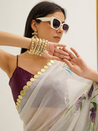 Tikhi Imli Floral Printed Poly Chiffon Saree | Grocsy