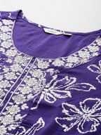 Sztori Plus Size Floral Printed Yoke Design Kurta with Trousers | Grocsy