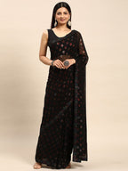 kasee Floral Printed Sequinned Saree | Grocsy