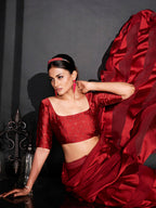 Tikhi Imli Striped Ready to Wear Saree | Grocsy