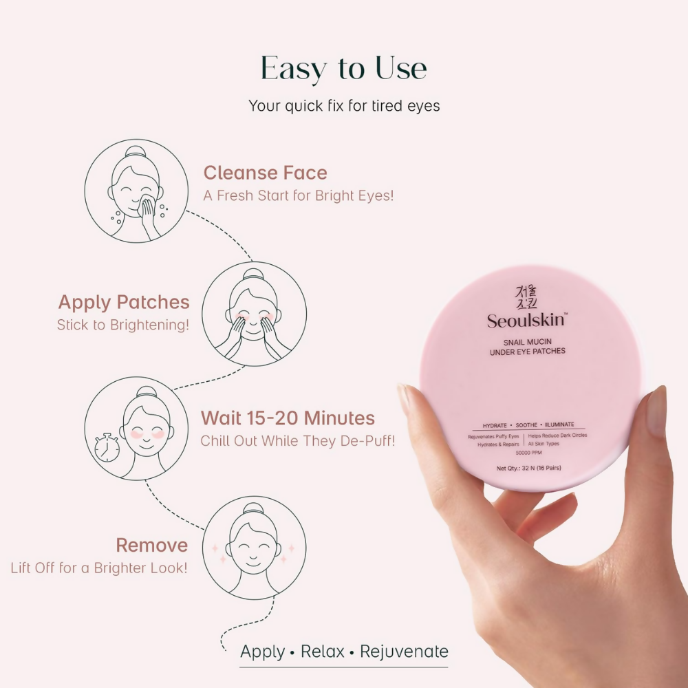 Seoulskin Snail Mucin Under Eye Serum Patches | Grocsy