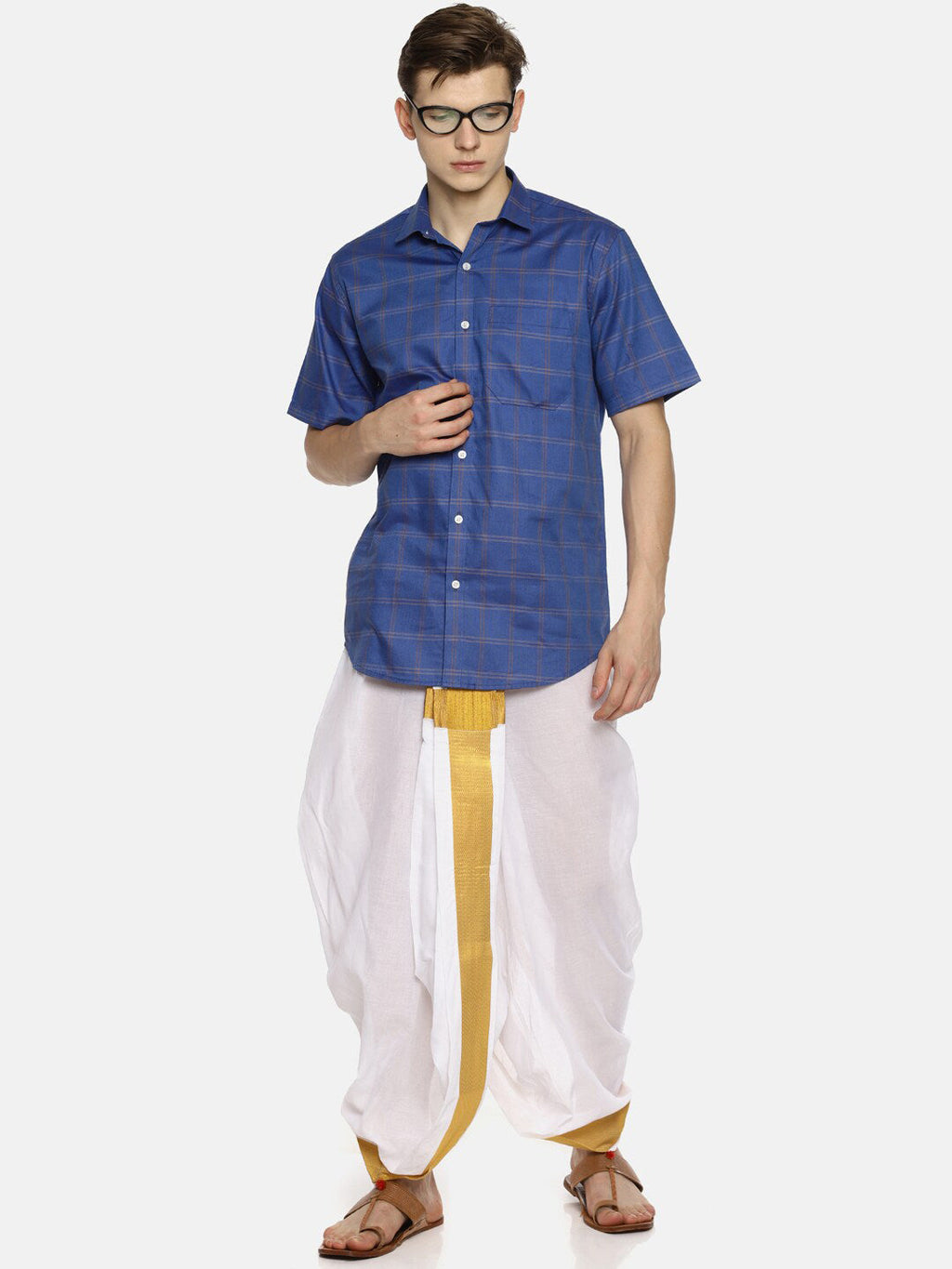 Sethukrishna Men Pack Of 2 White Solid Cotton Readymade Dhoti Pants | Grocsy