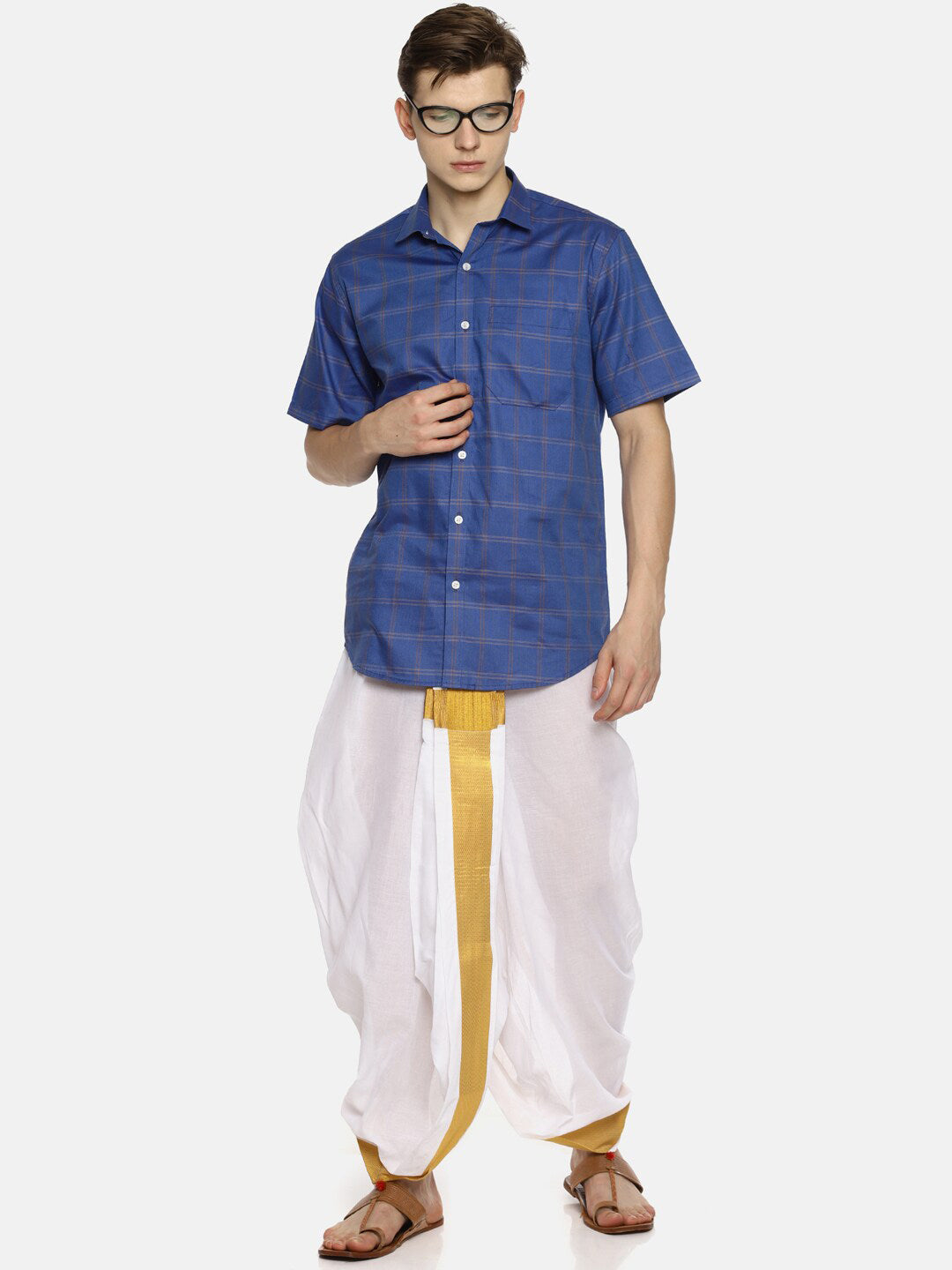 Sethukrishna Men Pack Of 2 White Solid Cotton Readymade Dhoti Pants | Grocsy