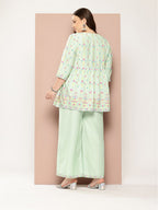 Sztori Plus Size Ethnic Motifs Printed Kurti & Palazzos | Grocsy