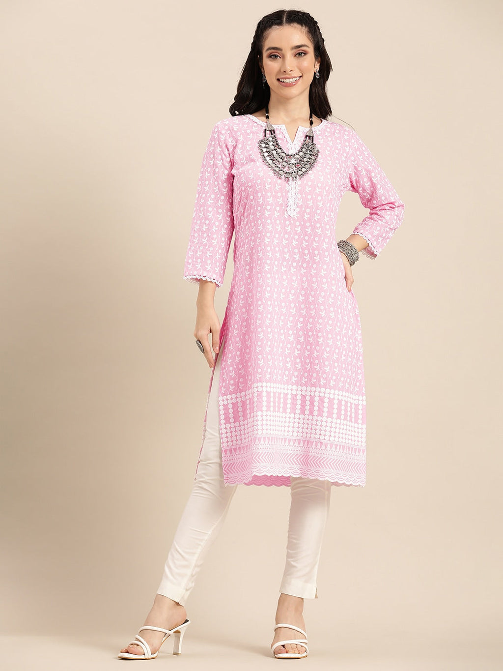 Sangria Women Ethnic Motifs Embroidered Kurta | Grocsy