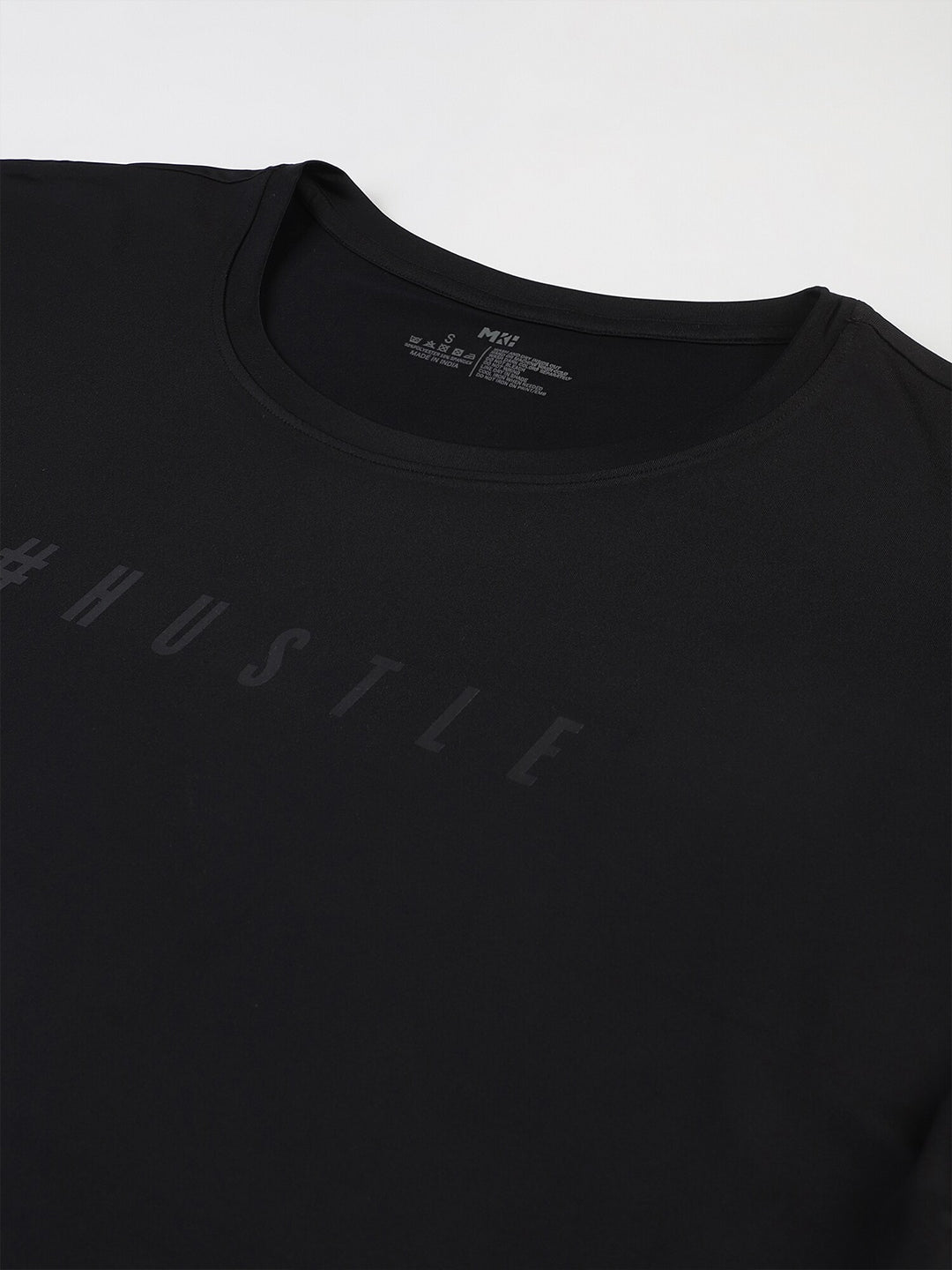 MKH Women Black Typography Printed Dri-FIT Sports T-shirt | Grocsy