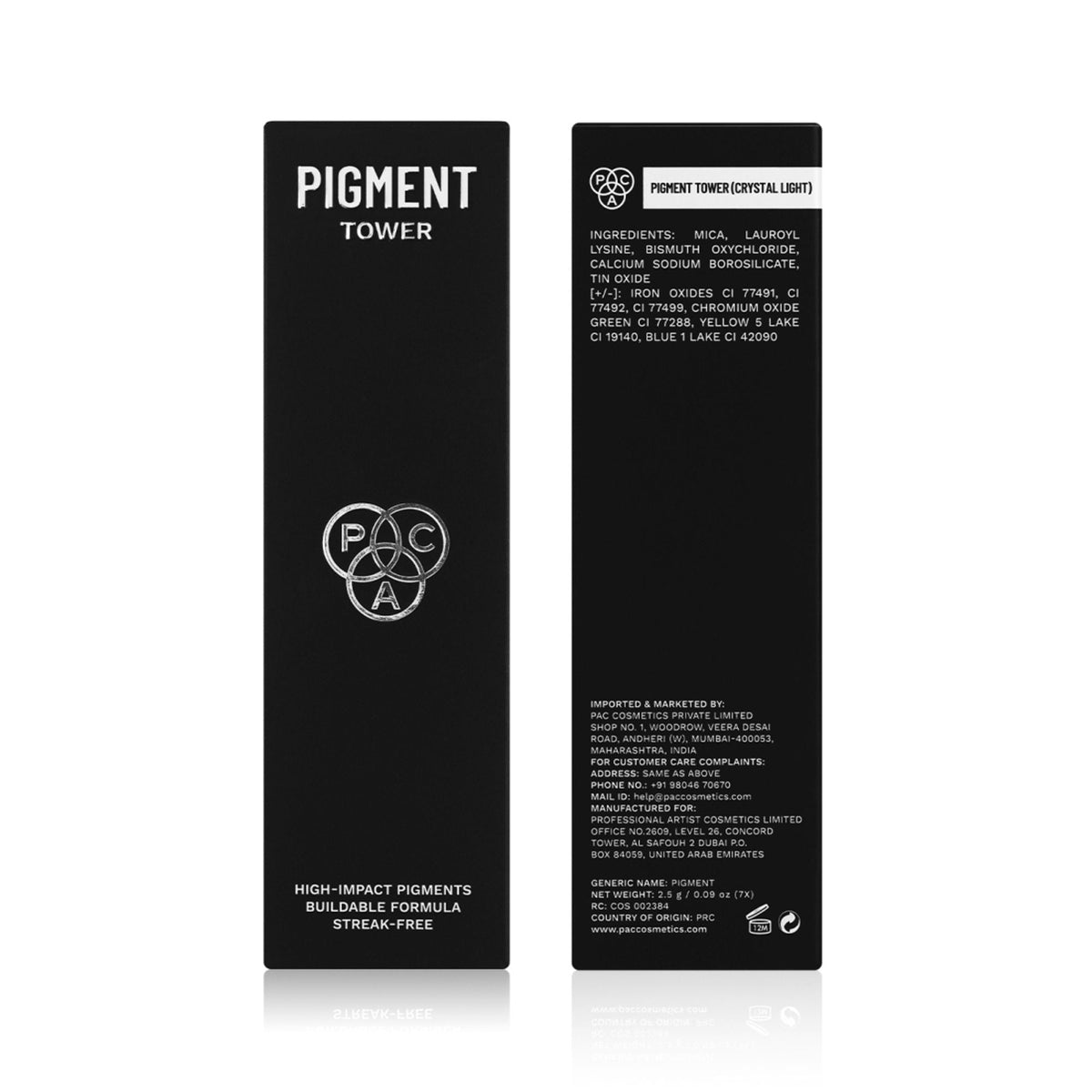 PAC Studio Pigment Tower Crystal Light - 7 in 1 Loose Glitter Eyeshadow, High Impact Payoff, Non Chunky | Grocsy