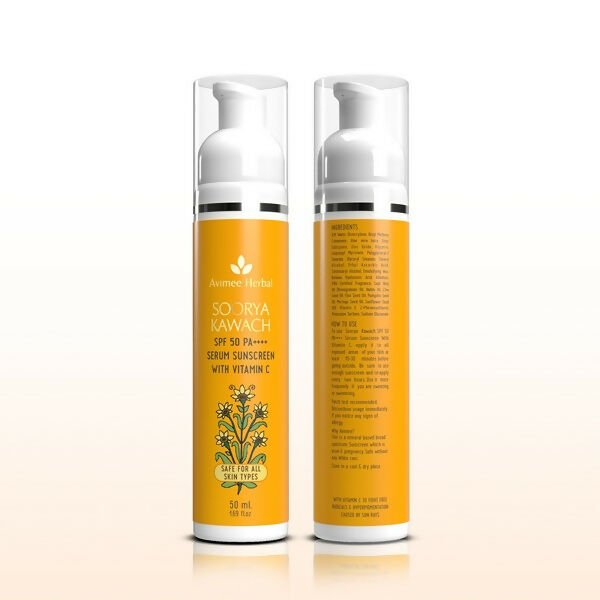 Avimee Herbal Soorya Kawach SPF 50 PA++++ Vitamin C Serum Sunscreen | Grocsy