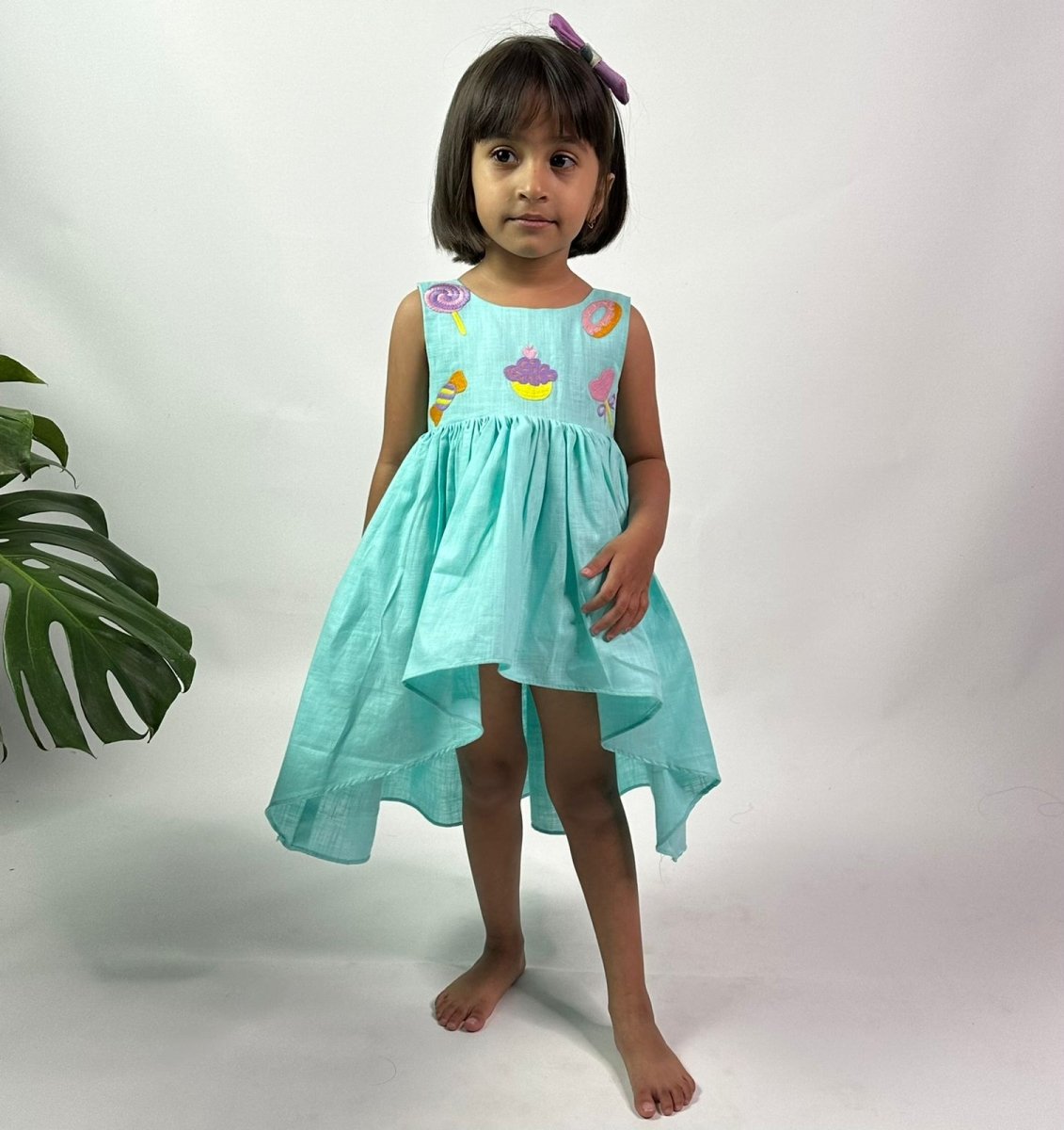 ArthLife Cyan Candy Party Wear Dress | Grocsy