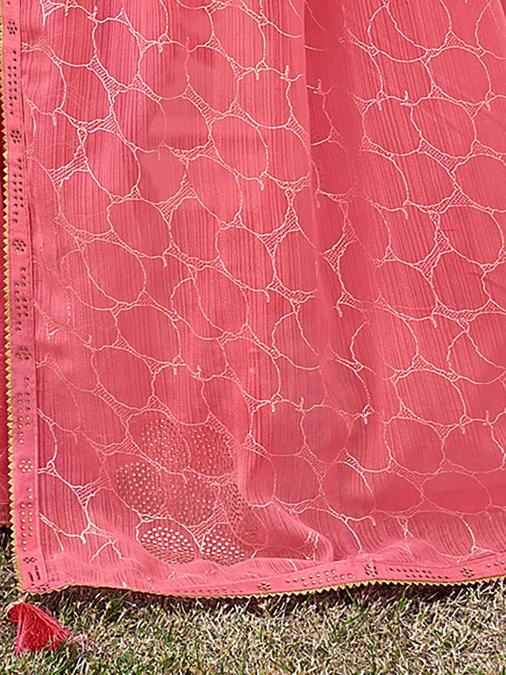 Saree Mall Abstract Printed Beads And Stones Pure Georgette Sarees | Grocsy