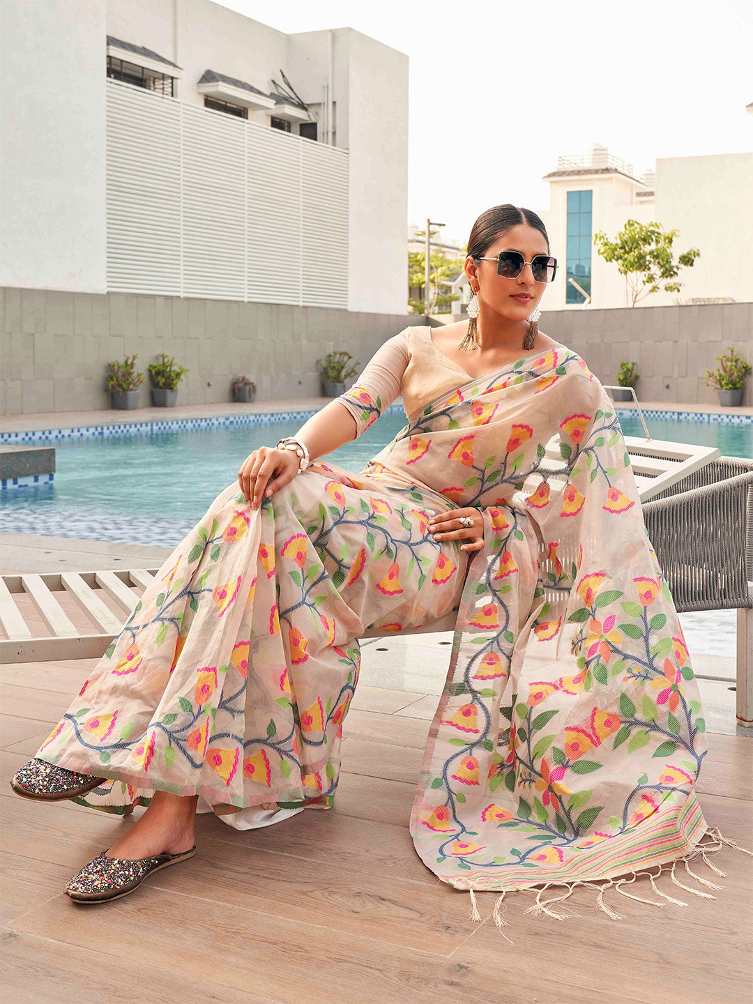 Tikhi Imli Floral Organza Ready to wear Saree | Grocsy