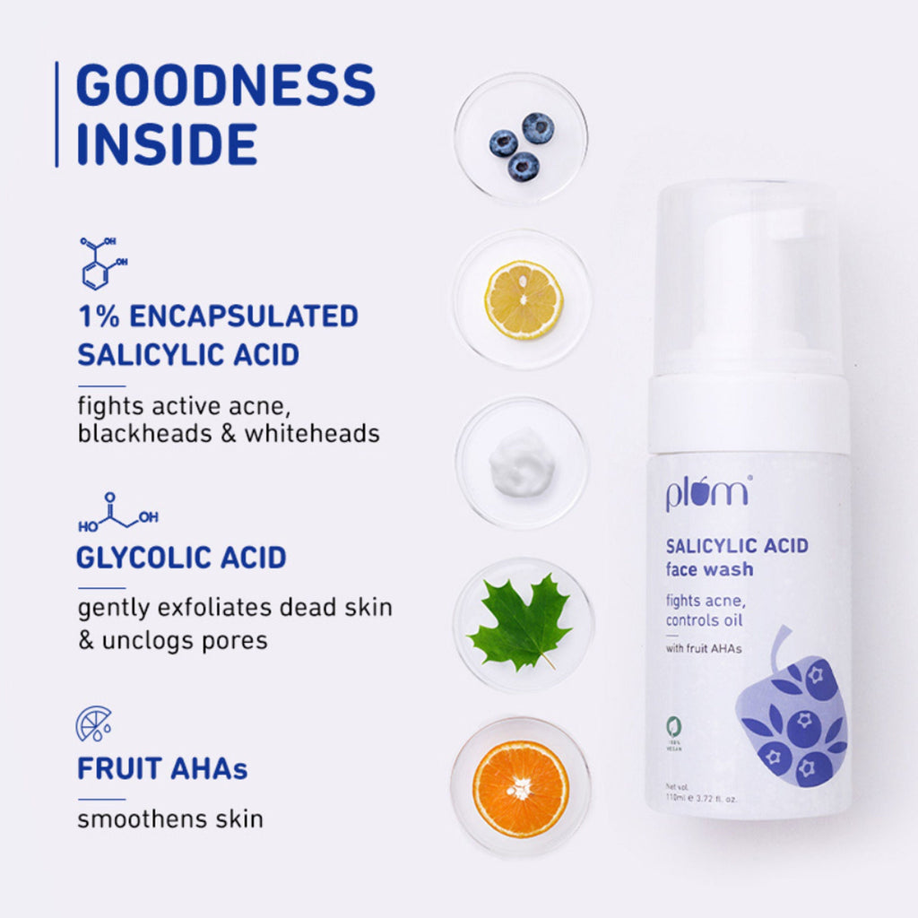 Plum 1% Encapsulated Salicylic Acid Foaming Face Wash | Grocsy
