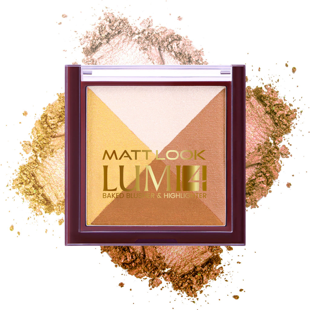 Matt Look Lumi 4 Baked Blusher & Highlighter - Golden Hours | Grocsy