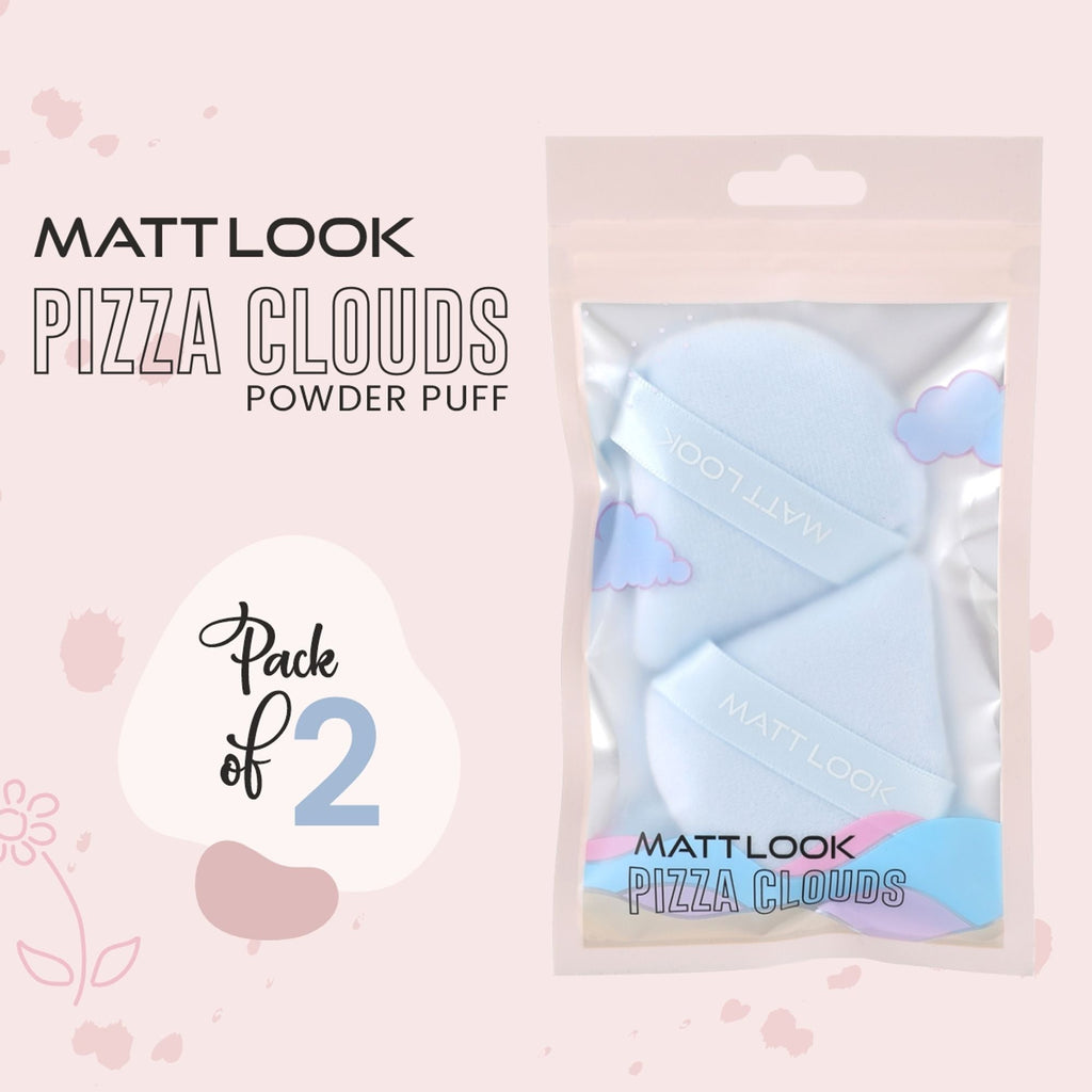Matt Look Pizza Clouds Powder Blue Puff - Pack Of 2 | Grocsy