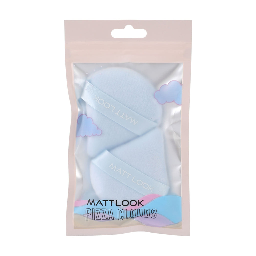 Matt Look Pizza Clouds Powder Blue Puff - Pack Of 2 | Grocsy