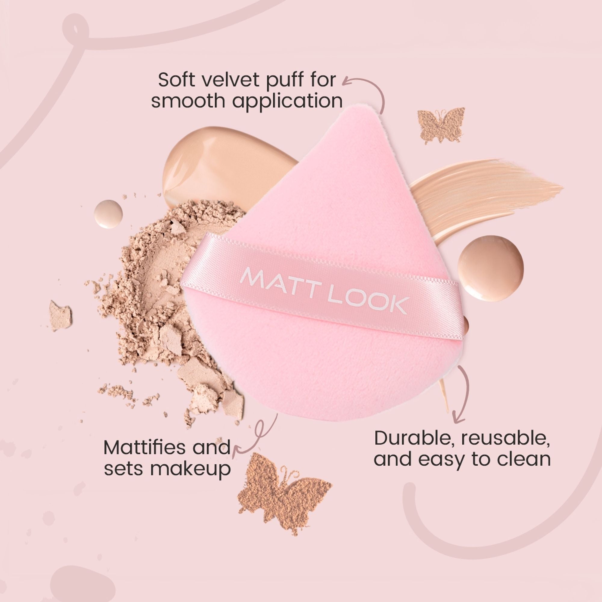 Matt Look Pizza Clouds Powder Blue Puff - Pack Of 2 | Grocsy