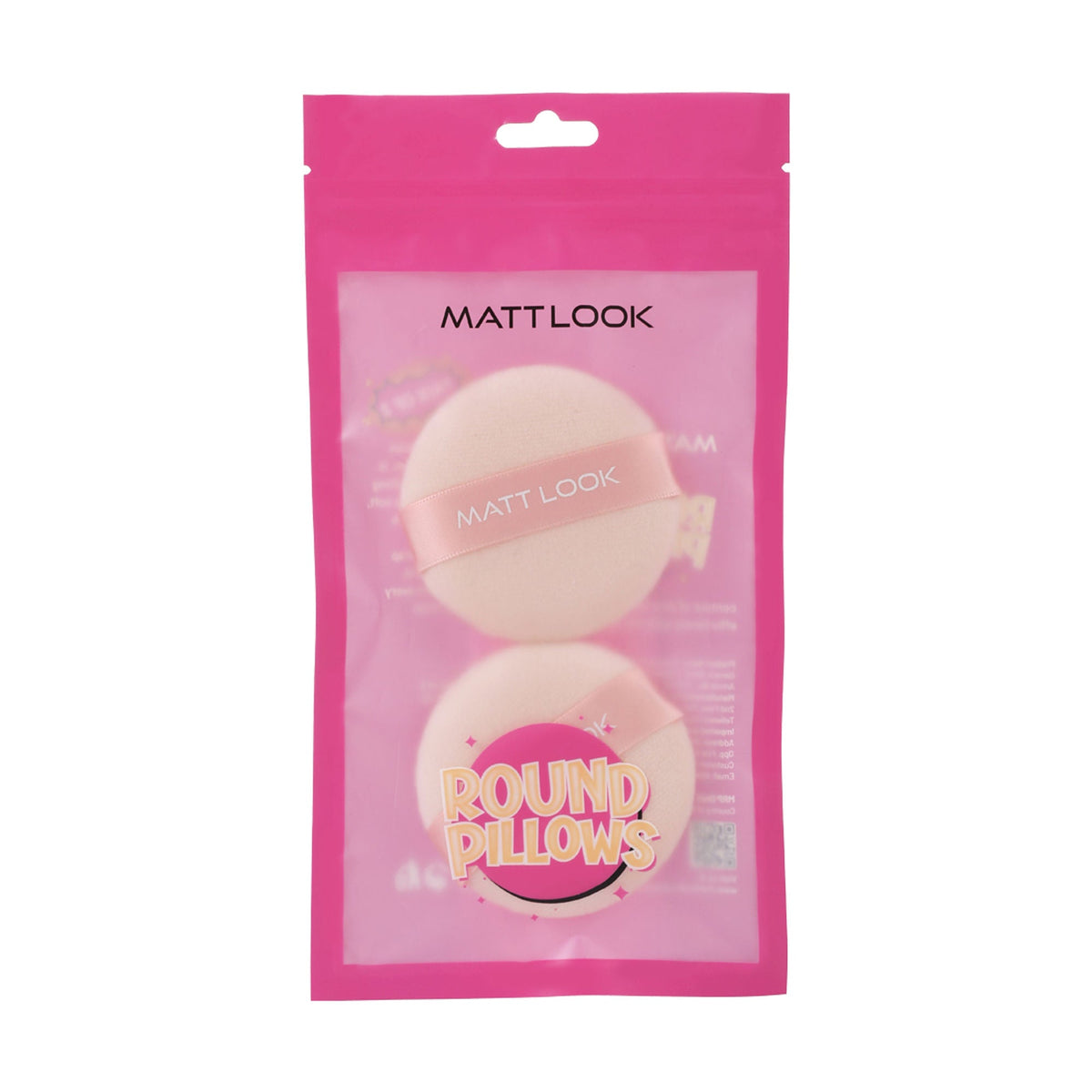 Matt Look Round Pillows Powder Beige Puff - Pack Of 2 | Grocsy