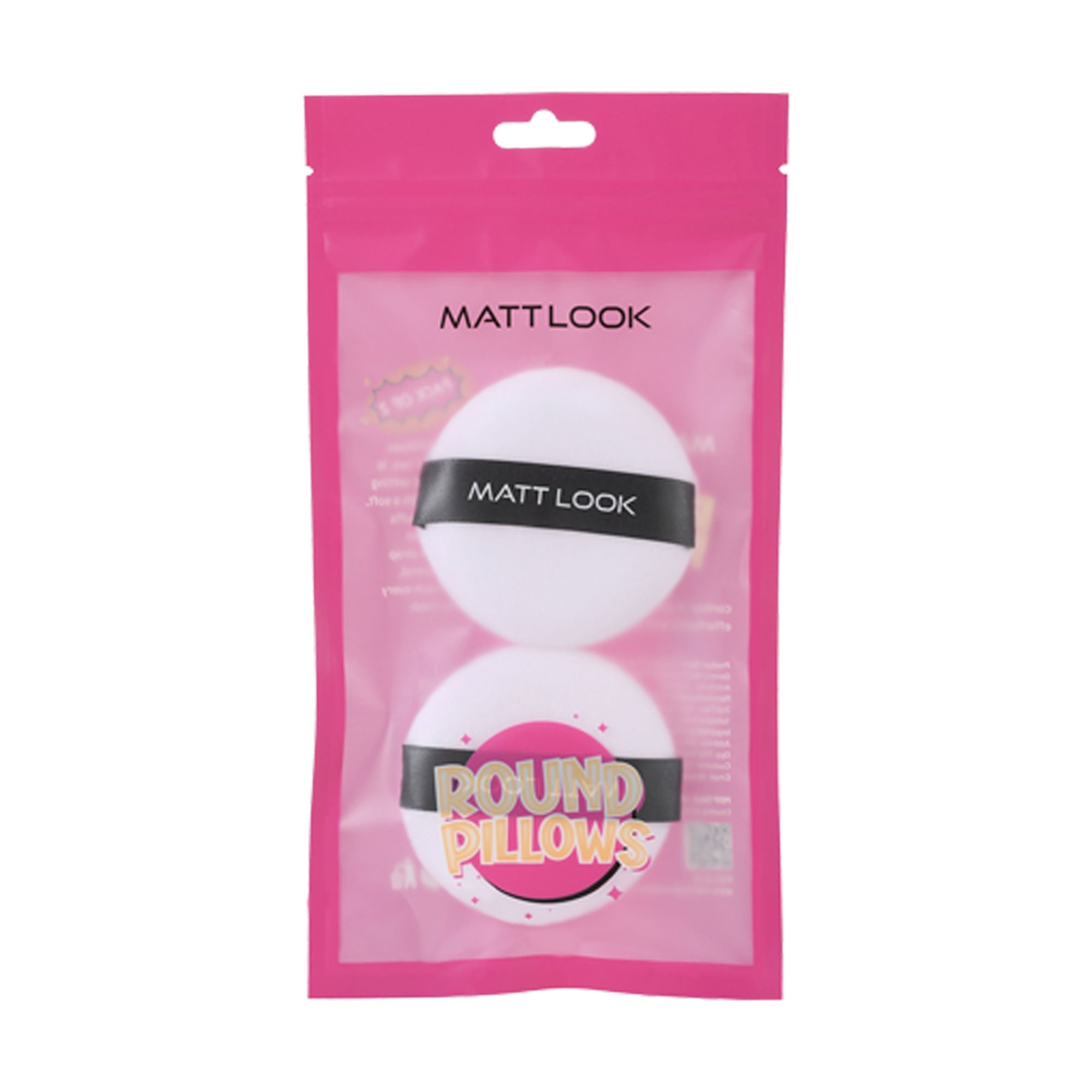 Matt Look Round Pillows Powder White Puff - Pack Of 2 | Grocsy