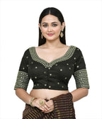 Joban Fashion Women's Dark Green Embroidered Stitched Blouse | Grocsy