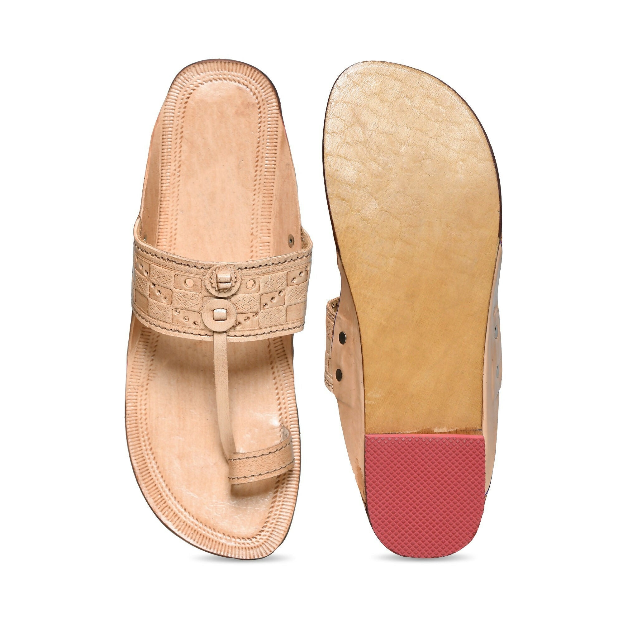Stepsoft Men’S Leather Kolhapuri Chappals – Traditional Ethnic Footwear | Grocsy