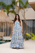 Aayaa Designer Printed Full Flared Gown - Multi Color | Grocsy